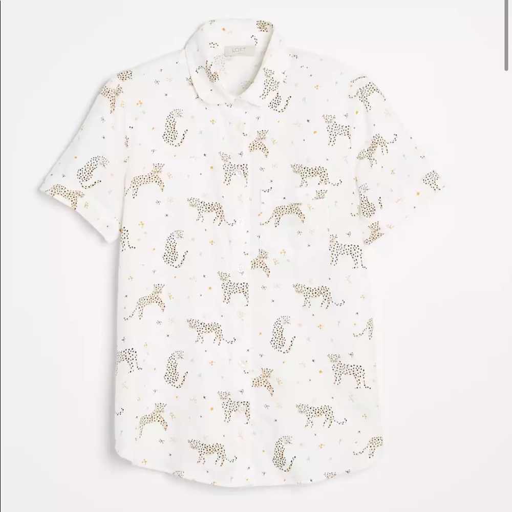 Loft Leopard Print Pajama Top